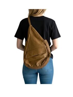 Vintage AmeriBag Healthy Back Bag Full Grain Leather Crossbody Sling EUC